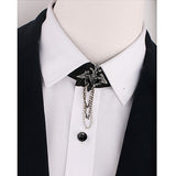 Maxbell Black Gothic Punk Acrylic Crown Angel Wing Rhinestone Broach Chain Tassel Bouquet Brooch Breastpin Pin