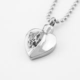 Maxbell Stainless Steel Openable Heart Cremation Ash Holder Pendant Necklace Jewelry