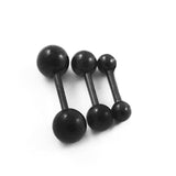 Maxbell 3Pcs Surgical Steel Barbell Ear Bone Rings Body Piercing Black