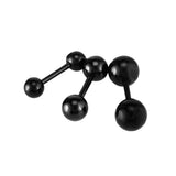 Maxbell 3Pcs Surgical Steel Barbell Ear Bone Rings Body Piercing Black