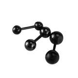 Maxbell 3Pcs Surgical Steel Barbell Ear Bone Rings Body Piercing Black