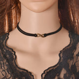 Maxbell Antique Bronze Figure 8 Shape Charm Velvet Choker Necklace Retro Jewelry