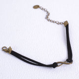 Maxbell Antique Bronze Figure 8 Shape Charm Velvet Choker Necklace Retro Jewelry