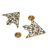Maxbell Fashion Hollow Triangle Blouse Shirt Collar Pin Brooch Decor Antique brass