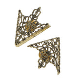 Maxbell Fashion Hollow Triangle Blouse Shirt Collar Pin Brooch Decor Antique brass
