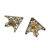 Maxbell Fashion Hollow Triangle Blouse Shirt Collar Pin Brooch Decor Antique brass