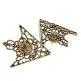 Maxbell Fashion Hollow Triangle Blouse Shirt Collar Pin Brooch Decor Antique brass
