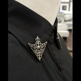 Maxbell Fashion Hollow Triangle Blouse Shirt Collar Pin Brooch Decor Antique brass