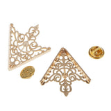 Maxbell Fashion Hollow Triangle Blouse Shirt Collar Pin Brooch Decor Gift Gold