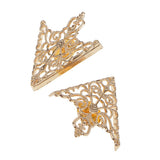 Maxbell Fashion Hollow Triangle Blouse Shirt Collar Pin Brooch Decor Gift Gold