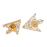 Maxbell Fashion Hollow Triangle Blouse Shirt Collar Pin Brooch Decor Gift Gold