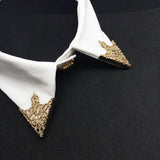 Maxbell Fashion Hollow Triangle Blouse Shirt Collar Pin Brooch Decor Gift Gold