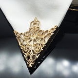 Maxbell Fashion Hollow Triangle Blouse Shirt Collar Pin Brooch Decor Gift Gold