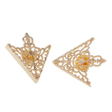 Maxbell Fashion Hollow Triangle Blouse Shirt Collar Pin Brooch Decor Gift Gold