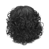 14" Elegant Women Short Fluffy Kinky Wavy Curly Synthetic Hair Wigs Black - Aladdin Shoppers
