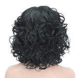 14" Elegant Women Short Fluffy Kinky Wavy Curly Synthetic Hair Wigs Black - Aladdin Shoppers