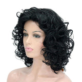 14" Elegant Women Short Fluffy Kinky Wavy Curly Synthetic Hair Wigs Black - Aladdin Shoppers