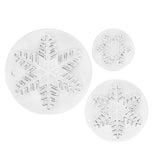 Maxbell 3pcs Snowflake Snow Flake Fondant Cake Cutter Plunger