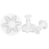 Maxbell 3pcs Snowflake Snow Flake Fondant Cake Cutter Plunger