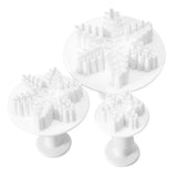 Maxbell 3pcs Snowflake Snow Flake Fondant Cake Cutter Plunger
