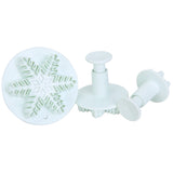 Maxbell 3pcs Snowflake Snow Flake Fondant Cake Cutter Plunger