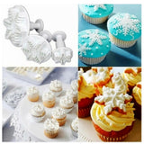 Maxbell 3pcs Snowflake Snow Flake Fondant Cake Cutter Plunger
