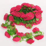 Max Maxb Artificial Garland Silk Flower Vine for Home Wedding Garden Decoration - Shocking Pink