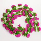 Max Maxb Artificial Garland Silk Flower Vine for Home Wedding Garden Decoration - Shocking Pink
