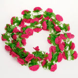 Max Maxb Artificial Garland Silk Flower Vine for Home Wedding Garden Decoration - Shocking Pink