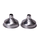 Maxbell  2Pcs Stainless Steel Hip Flask Funnel Silver