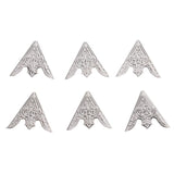 6 Metal Collar Clips -Silver 3.5 CM