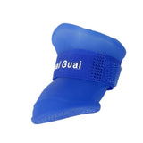 Maxbell Pet Dog Waterproof Skidproof Rain Shoes Boot Size L - Blue