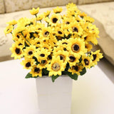 Maxbell 1 Piece Artificial Simulation Sunflower Plant with 14 Flower Heads Decoration - Yellow