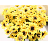 Maxbell 1 Piece Artificial Simulation Sunflower Plant with 14 Flower Heads Decoration - Yellow