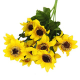 Maxbell 1 Piece Artificial Simulation Sunflower Plant with 14 Flower Heads Decoration - Yellow