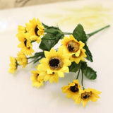 Maxbell 1 Piece Artificial Simulation Sunflower Plant with 14 Flower Heads Decoration - Yellow