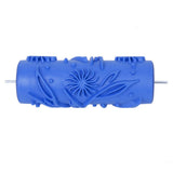 Maxbell 15cm Wall Decoration Empaistic Flower Pattern Painting Roller for Decoration Machine DIY - Blue