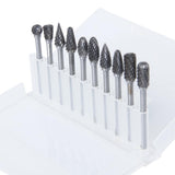 Maxbell 10pcs Tungsten Steel YG8 Carbide Rotary Burr 6mm Head Diameter