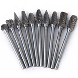 Maxbell 10pcs Tungsten Steel YG8 Carbide Rotary Burr 6mm Head Diameter