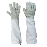 Maxbell Pair Protective Beekeeping Gloves, Goatskin Bee Keeping with Vented Long Sleeves - Grey and White