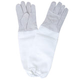 Maxbell Pair Protective Beekeeping Gloves, Goatskin Bee Keeping with Vented Long Sleeves - Grey and White