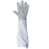 Maxbell Pair Protective Beekeeping Gloves, Goatskin Bee Keeping with Vented Long Sleeves - Grey and White
