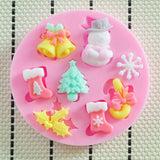 Maxbell Mini Christmas Silicone Clay Chocolate Soap Mould Fondant Cake Decorating