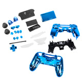 Maxbell ABS Metal Full Housing Shell Case Button Kit Parts for Sony PlayStation 4 PS4 Wireless Controller Blue