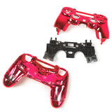 Maxbell ABS Metal Full Housing Shell Case Button Kit Parts for Sony PlayStation 4 PS4 Wireless Controller Red