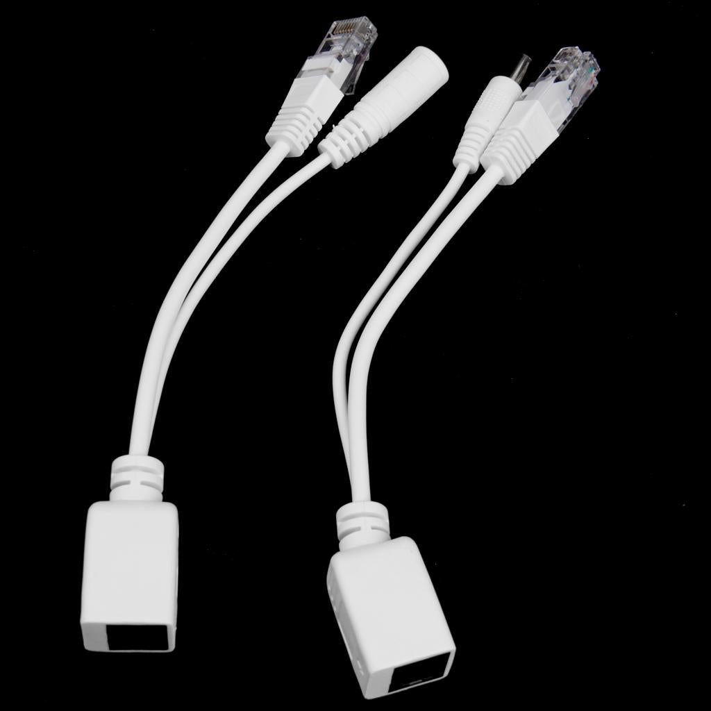 Maxbell 10Pack Power Over Ethernet PoE Adapter Injector + Splitter Cables Kit White