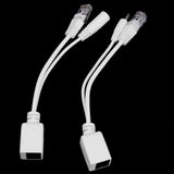 Maxbell 10Pack Power Over Ethernet PoE Adapter Injector + Splitter Cables Kit White
