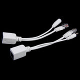 Maxbell 10Pack Power Over Ethernet PoE Adapter Injector + Splitter Cables Kit White