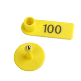 Maxbell Livestock Animal Dog Sheep Ear Tag 001-100 Numbers Eartag 100 Sets Yellow