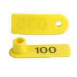 Maxbell Livestock Animal Dog Sheep Ear Tag 001-100 Numbers Eartag 100 Sets Yellow